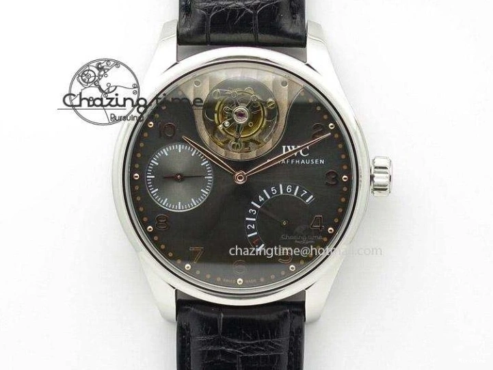 MIROTIME 0414 Portuguese IW371415 ZF 1:1 Best Edition RG Black dial On Brown Leather Strap A Modern 7286